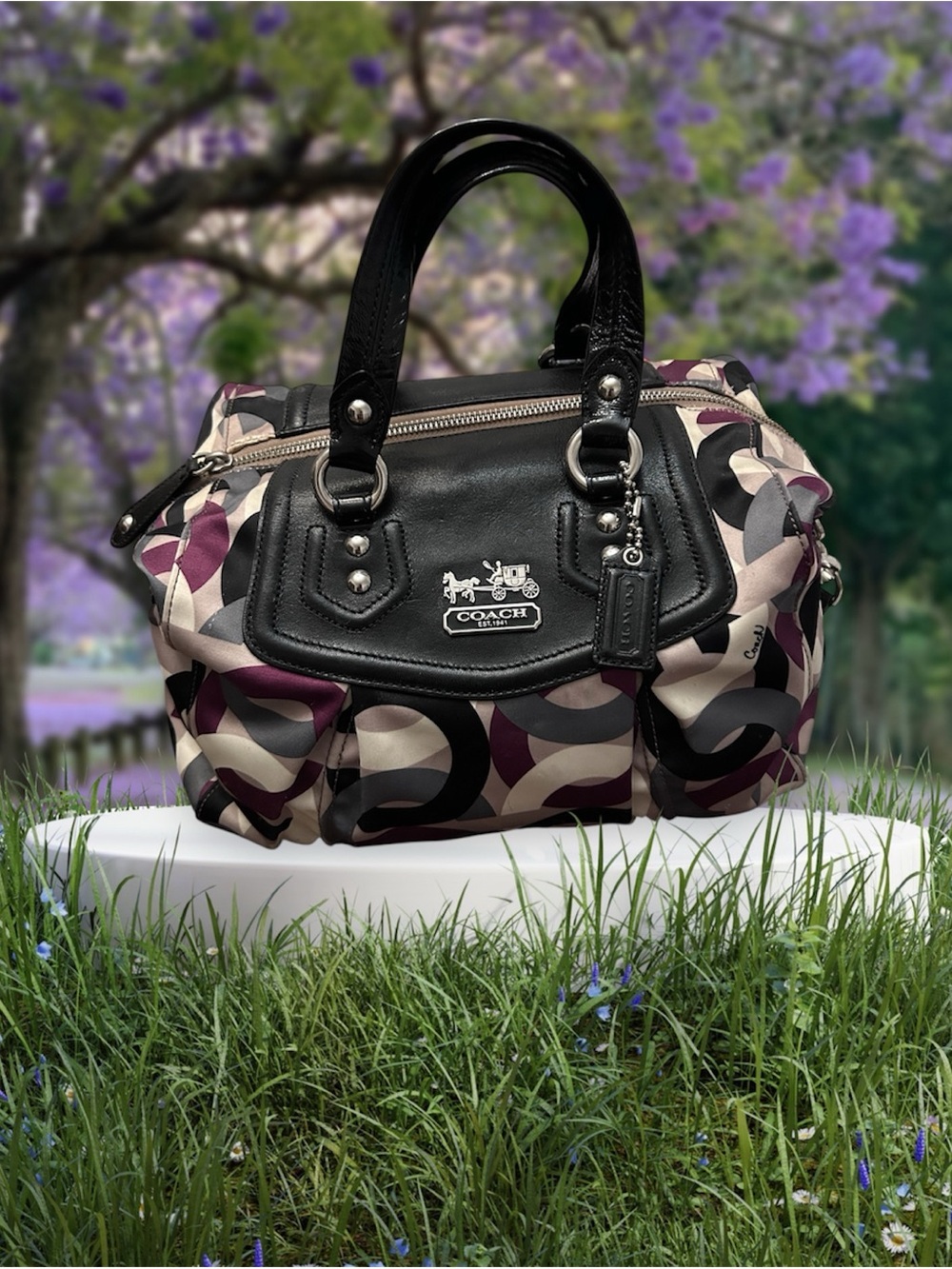 Coach Madison Graphic Op Art Audrey Satchel